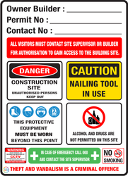 Owner Builder Construction Site With CCTV, No Smoking & More Sign