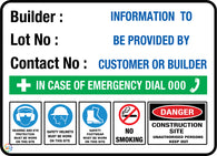 Builder Site Sign With Lot Number