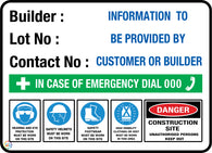 Building Lot Number Signs Construction Site Safety Signs | K2K Signs Australia