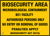 Biosecurity Area</br>Microbiological Containment</br>Bc1 Facility