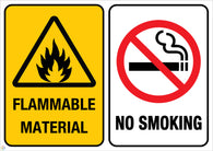Flammable Material - No Smoking Sign