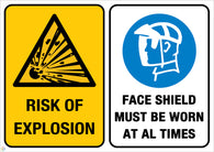 Risk Of Explosion - Face Shield Must Be Worn At Al Times