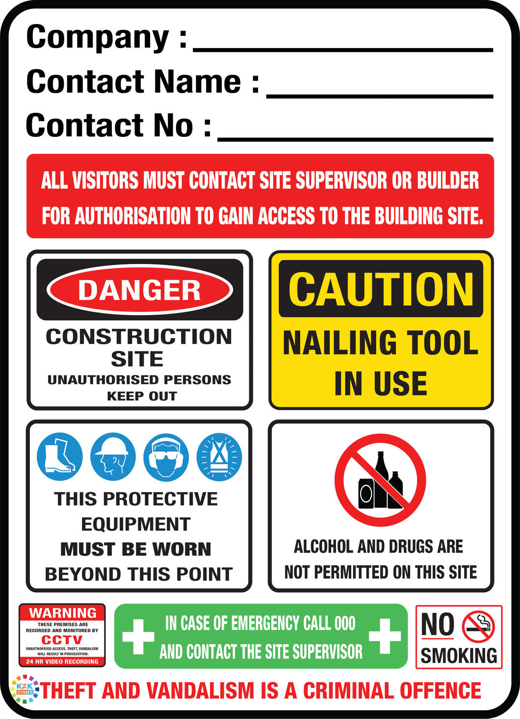 Company Builder Construction Site Signage Sign