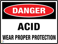 Danger Acid Area Wear Proper Protection