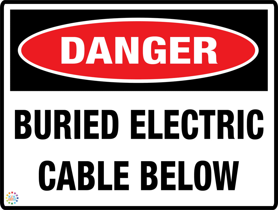 Danger - Buried Electric Cable Below Sign