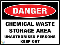 Danger<br/> Chemical Waste<br/> Storage Area