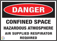 Confined Space<br/> Hazardous Atmosphere Air<br/> Supplied respirator Required