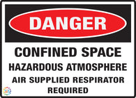 Confined Space Hazardous Atmosphere Air Supplied respirator Required