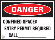 Confined Space - Entry Permit Required Sign