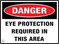 Danger Eye Protection Required In this Area