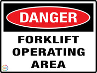 Danger Forklift Operating Area