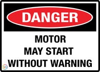 Danger Motor May Start Without Warning