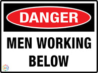 Danger<br/> Men Working Below