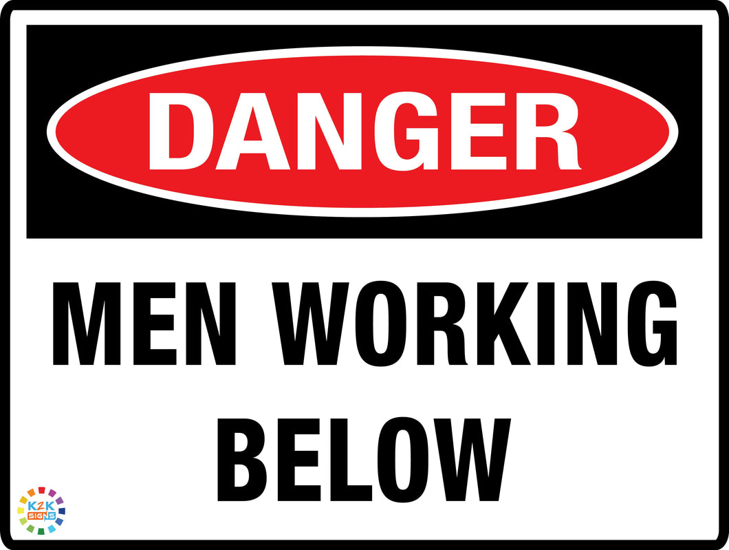 Danger<br/> Men Working Below