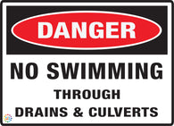 Danger No Smoking Through Drains & Culverts