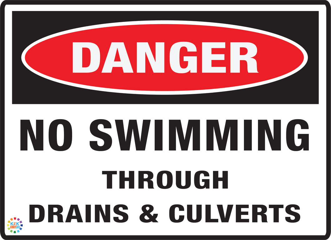 Danger<br/>No Smoking<br/> Through Drains & Culverts