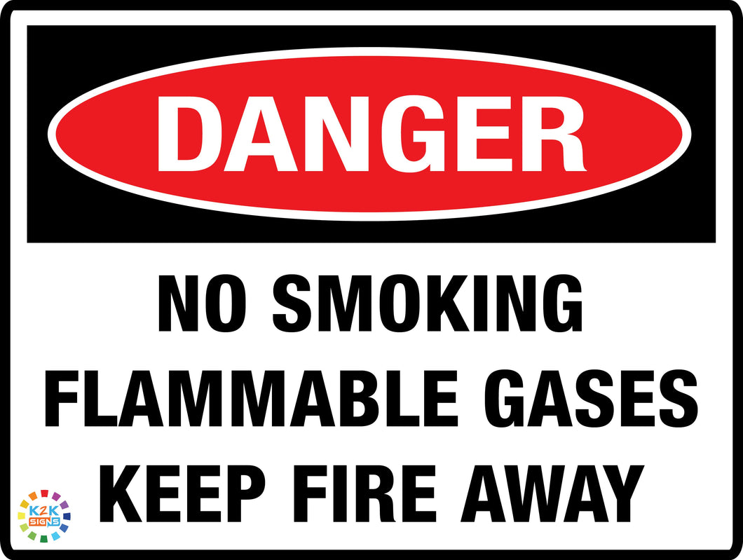 No Smoking Flammable Gases Keep Fire Away