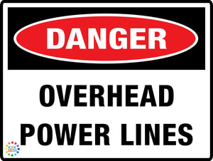 Danger - Overhead Power Lines Sign