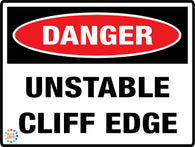 Danger<br/> Unstable Cliff Edge