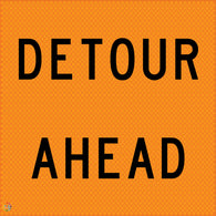 Detour Ahead - Multi Message Temporary Road Traffic Sign
