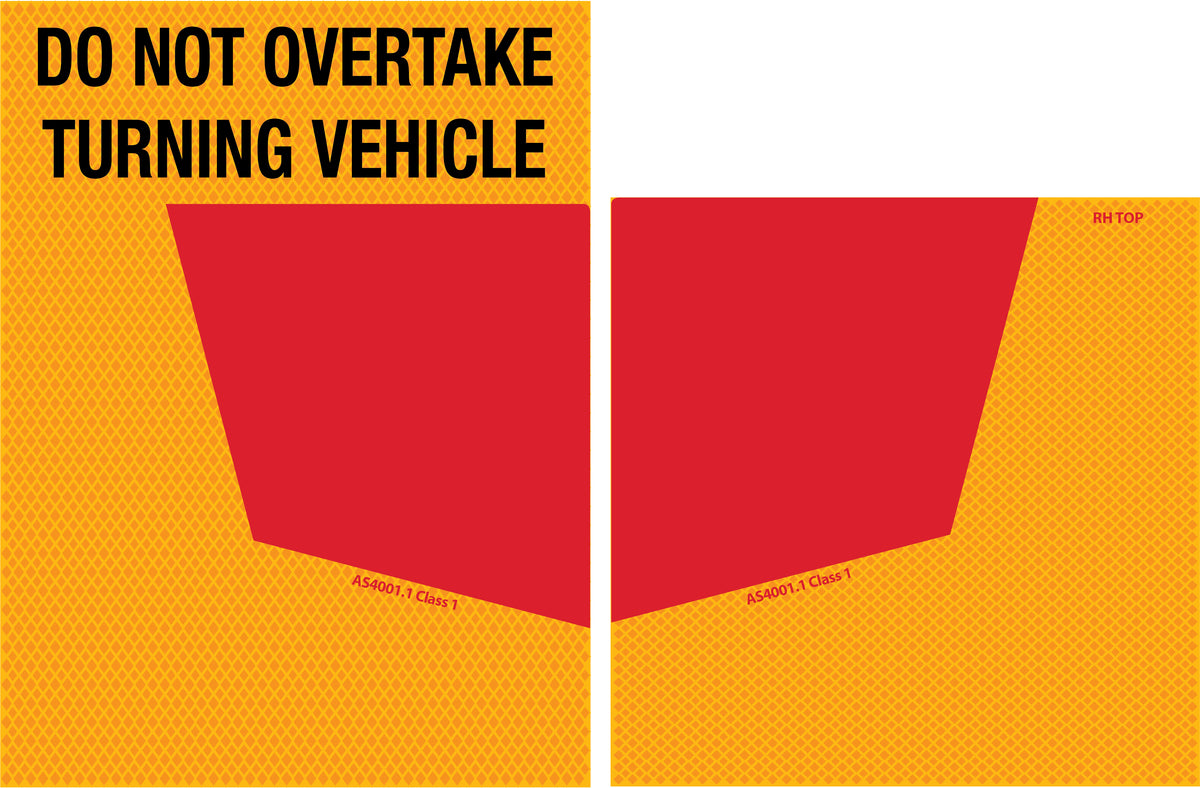 Do Not Overtake Turning Vehicle (Comes In Pair) Sign | K2K Signs Australia