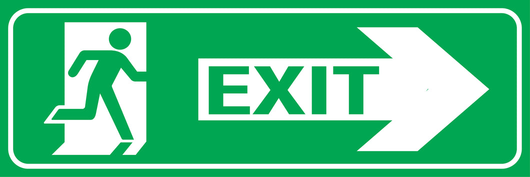 Running Man Right Arrow Exit Sign