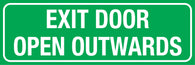 Exit Door Open Outwards Sign