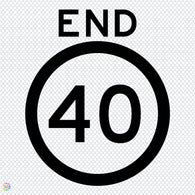 End Speed 40km - Multi Message Temporary Road Traffic Sign