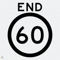 End Speed 60km - Multi Message Temporary Road Traffic Sign