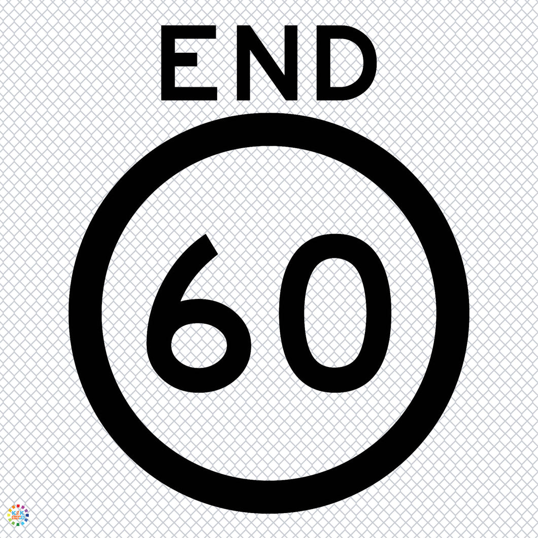 End Speed 60km - Multi Message Temporary Road Traffic Sign