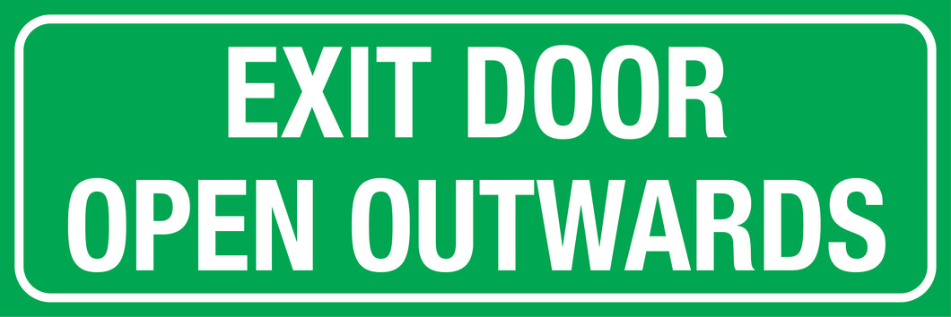Exit Door Open Outwards Sign