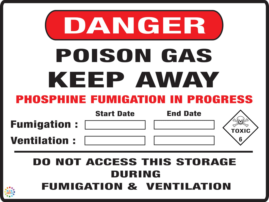 Danger - Poison Gas Keep Away Sign
