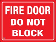Fire Door Do Not Block Sign