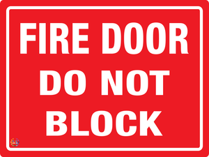 Fire Door Do Not Block Sign