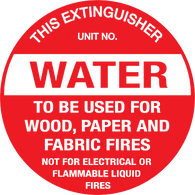 Fire Extinguisher ID Marker<br/> Water