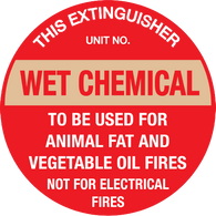 Fire Extinguisher ID Marker<br/> Wet Chemical