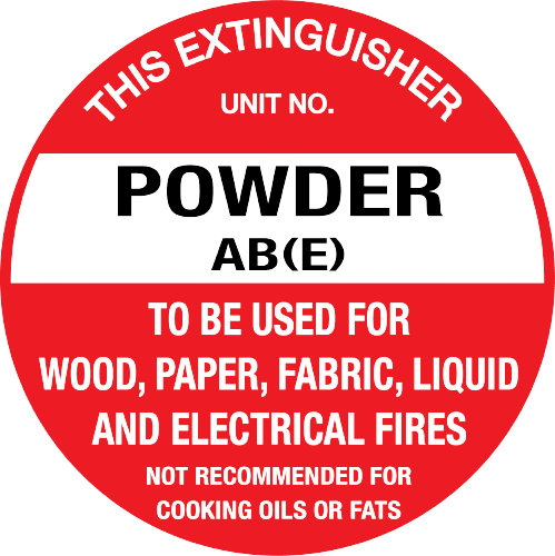 Fire Extinguisher ID Marker<br/> Powder AB(E)