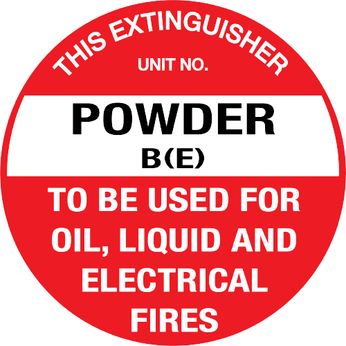 Fire Extinguisher ID Marker<br/> Powder B(E)