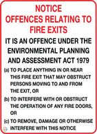 Offences Relating to Fire Exits Notice Sign