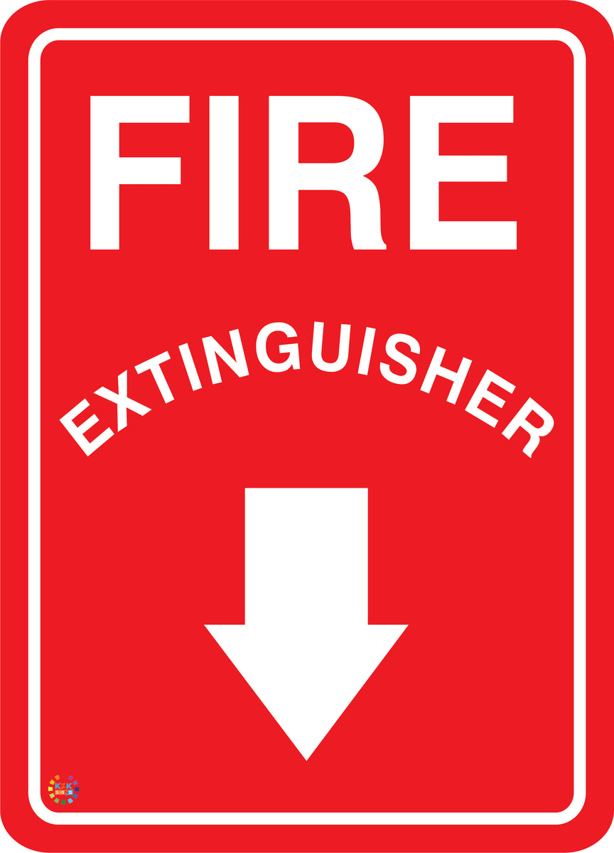 Fire Extinguisher (Down Arrow) Sign | K2K Signs Australia