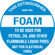 Fire Extinguisher ID Marker FOAM Sign