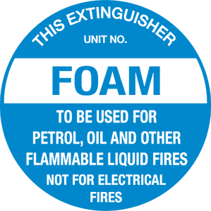 Fire Extinguisher ID Marker FOAM Sign
