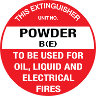 Fire Extinguisher ID Marker Powder B(E)