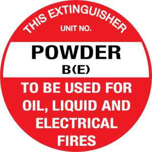 Fire Extinguisher ID Marker Powder B(E)
