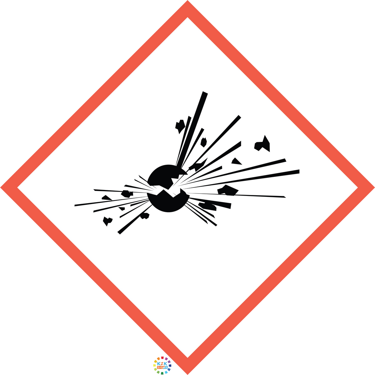 Explosive GHS Pictogram Hazard Warning Sign – K2K Signs