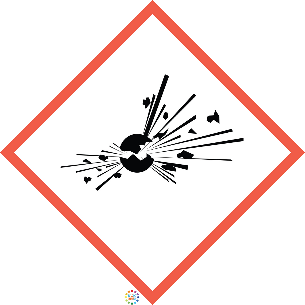 Explosive GHS Pictogram Hazard Warning Sign – K2K Signs