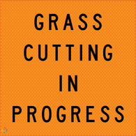 Grass Cutting In Progress - Multi Message Temporary Road Traffic Sign