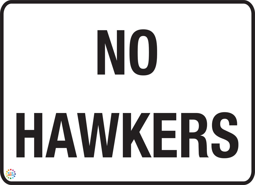 No Hawkers Sign