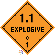 Class 1 Explosive 1 1.1C Hazchem Sign