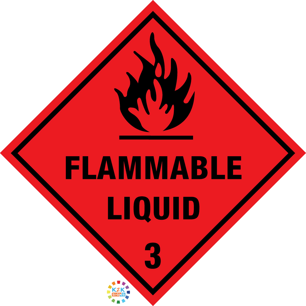 Class 3 Flammable Liquid Sign